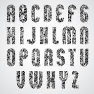 Pattern choppy black and white decorative font N2