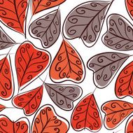 Autumn leaves seamless background vector pattern