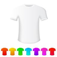 Isolated t-shirt on white background with set of all