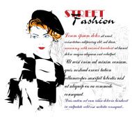 Fashion girl in sketch-style N110
