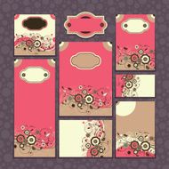 Set of floral wedding cards N10