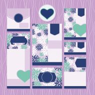 Set of floral wedding cards N12