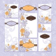 Set of floral wedding cards N16