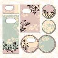 Set of floral wedding cards N17