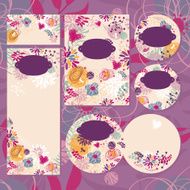 Set of floral wedding cards N18