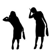 Vector silhouette of a woman N392