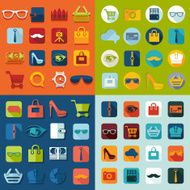 Set of fashion flat icons N31