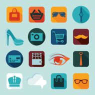 Set of fashion flat icons N32