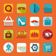 Set of fashion flat icons N33