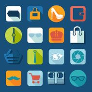 Set of fashion flat icons N34