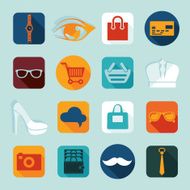 Set of fashion flat icons N35