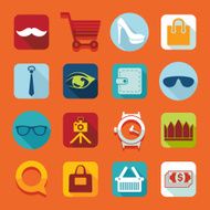 Set of fashion flat icons N36