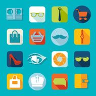 Set of fashion flat icons N37