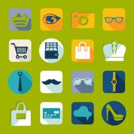 Set of fashion flat icons N38