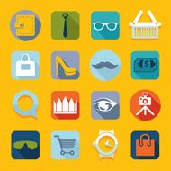 Set of fashion flat icons N39