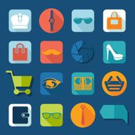 Set of fashion flat icons N40