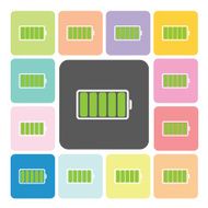 Battery symbol Icon color set vector illustration