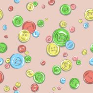 hand drawn buttons seamless pattern N3