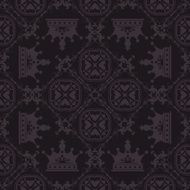 black wallpaper in old style for your design N26