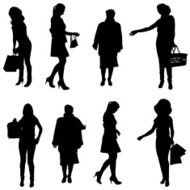 Vector silhouette of women