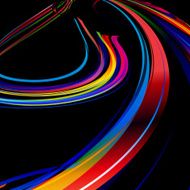 abstract colorful wave stripe pattern with black background