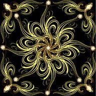 background with gold flower gems