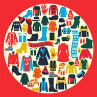 Set of women&#039;s and men&#039;s clothing
