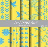 Blue and nature pattern set N3