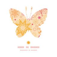 Vector warm stars butterfly silhouette pattern frame
