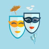 Carnival masks Venice Icon