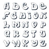 Graffiti alphabet white