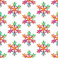 Seamless pattern with color snowflakes