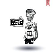hipster style hand drawn illustration N12