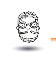 hipster style hand drawn illustration N14
