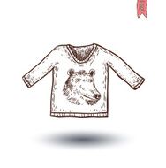 Hipster shirt hand drawn illustration