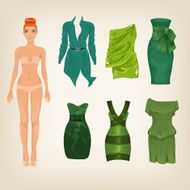 Vector dress up paper doll N3