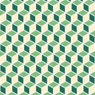 Abstract isometric green cube pattern background
