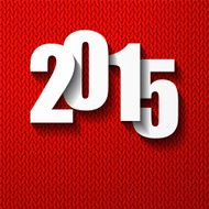 Paper numbers of new 2015 on a knitted background