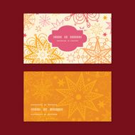 Vector warm stars horizontal frame pattern business cards set