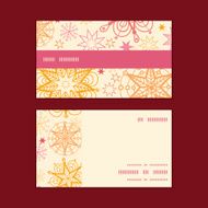 Vector warm stars horizontal stripe frame pattern business cards set N2