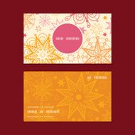 Vector warm stars vertical round frame pattern business cards set N2