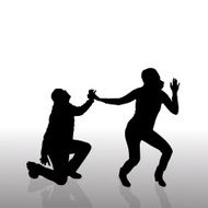 Vector silhouette of couple N38