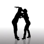 Vector silhouette of couple N39