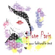 Fashion girl in sketch-style N112