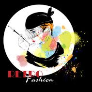 Fashion girl in sketch-style N113
