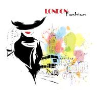 Fashion girl in sketch-style N115