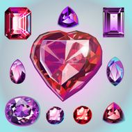 Rubies of different shapes and cut