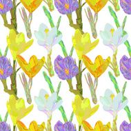 Seamless pattern with beautiful spring flowers