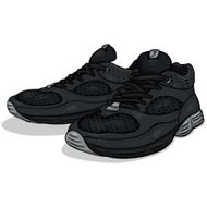 Vector Cartoon Black Running Shoes