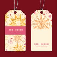Vector warm stars vertical stripe frame pattern tags set N2